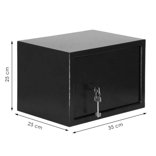 Seif standard cu cheie, 200x310x200 mm, Otel, Negru - Image 12