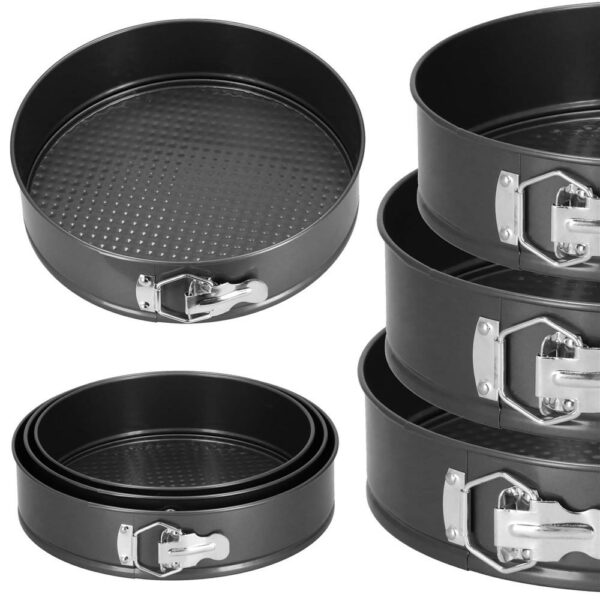 3 db sütőforma készlet, 27, 25 és 23 cm, kivehető aljú, szürke - Image 15