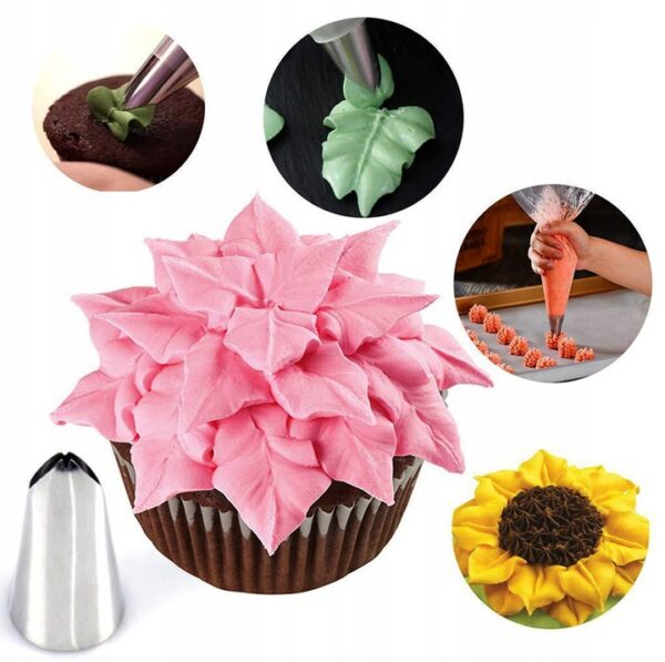 Set patiserie cu platou rotativ, 124 piese cu sabloane pentru ornarea prajiturilor - Image 14