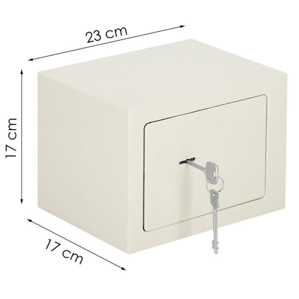Szabvány kulcsos széf, 170x230x170 mm, Acél, Bézs - Image 13