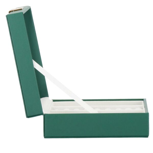 (DL) Cutie depozitare si organizare bijuterii, MDF, piele ecologica, 23,5 x 14 x 5,5cm, verde sticla - Image 14