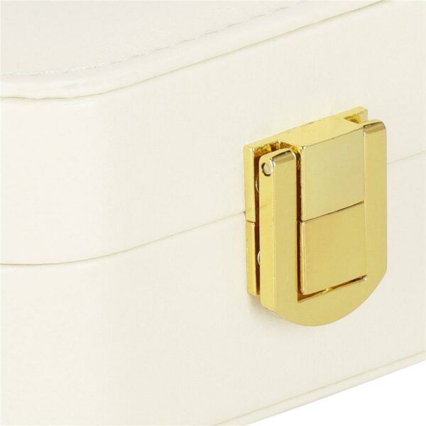 (DL) Cutie depozitare si organizare bijuterii, MDF, piele ecologica, 10 x 10 x 5cm, crem - Image 15