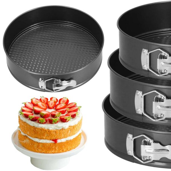 3 db sütőforma készlet, 27, 25 és 23 cm, kivehető aljú, szürke - Image 16