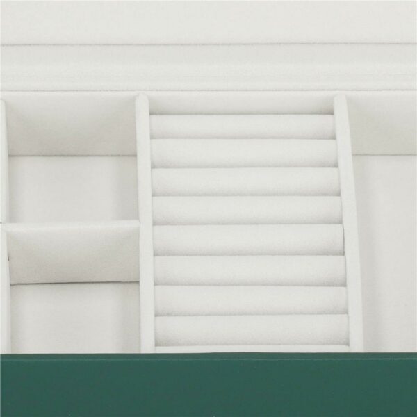 (DL) Cutie depozitare si organizare bijuterii, MDF, piele ecologica, 23,5 x 14 x 5,5cm, verde sticla - Image 15