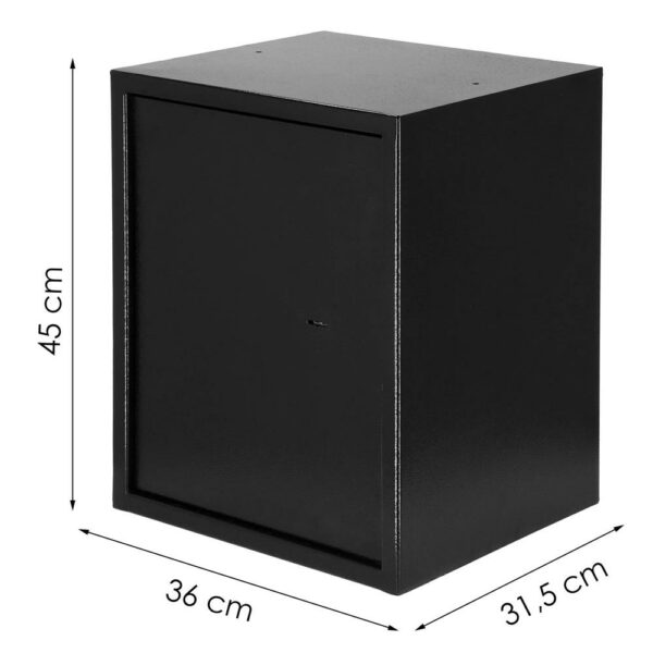 Szabvány kulcsos széf, 360x450x315 mm, acél, fekete - Image 16
