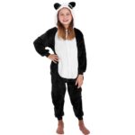 Jumpsuit típusú pizsama gyerekeknek, panda modell, 125-140cm méretben