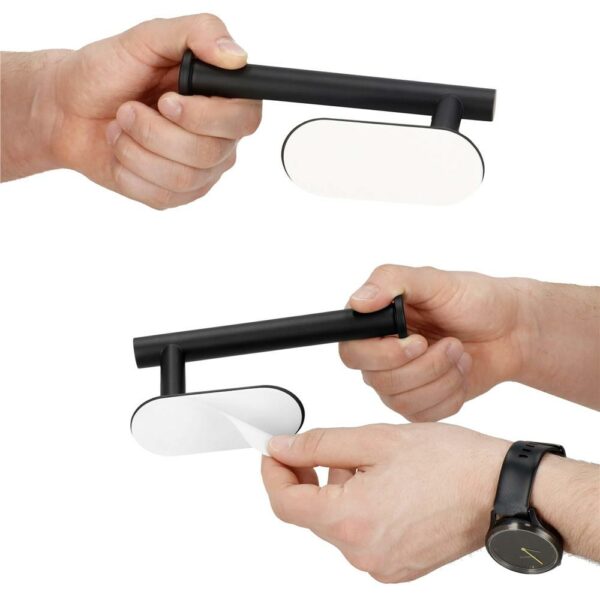 Acél wc papír tartó, öntapadós rögzítés, 16cm, fekete - Image 14