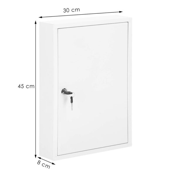 Cutie metalica din otel pentru 64 chei, echipata, 45x30x8cm, alba - Image 16