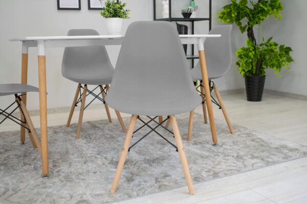 Set 4 scaune dining Scandinav pentru bucatarie, 38x42x82cm, gri - Image 11