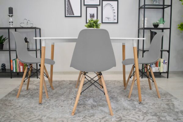 Set 4 scaune dining Scandinav pentru bucatarie, 38x42x82cm, gri - Image 12