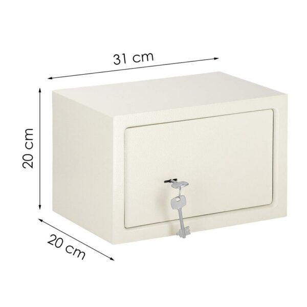 Seif standard cu cheie, 200x310x200 mm, Otel, Bej - Image 16