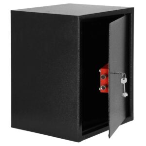RESIGILAT: Seif standard cu cheie, 360x450x315 mm, Otel, Negru