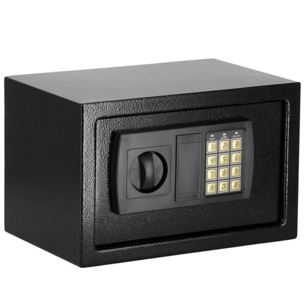 Standard elektronikus széf kóddal és kulccsal, 200x310x200 mm, Acél, Fekete - Image 18