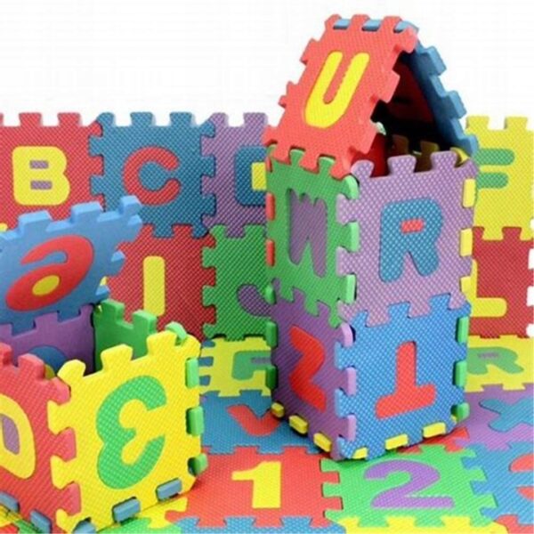 Habszivacs matrac gyerekeknek, ábécés puzzle típusú, 61 db, hőszigetelő, 170x150 cm, többszínű - Image 13