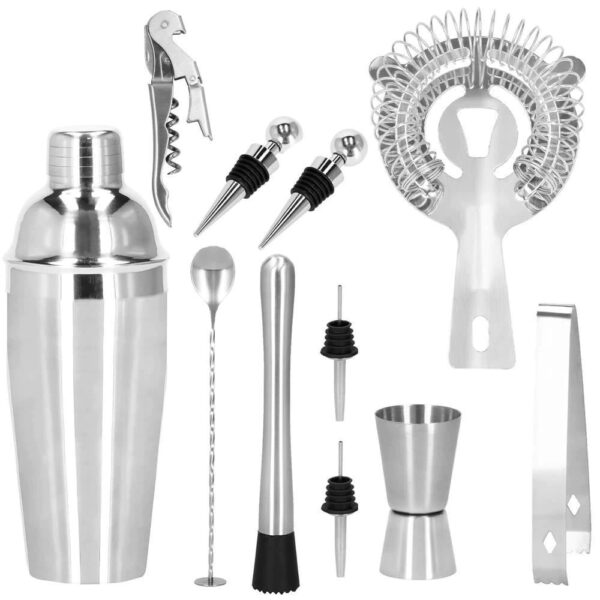 Cocktail Shaker készlet pultosoknak 750 ml, KI12, bambusz tartó, 12 darab - Image 20