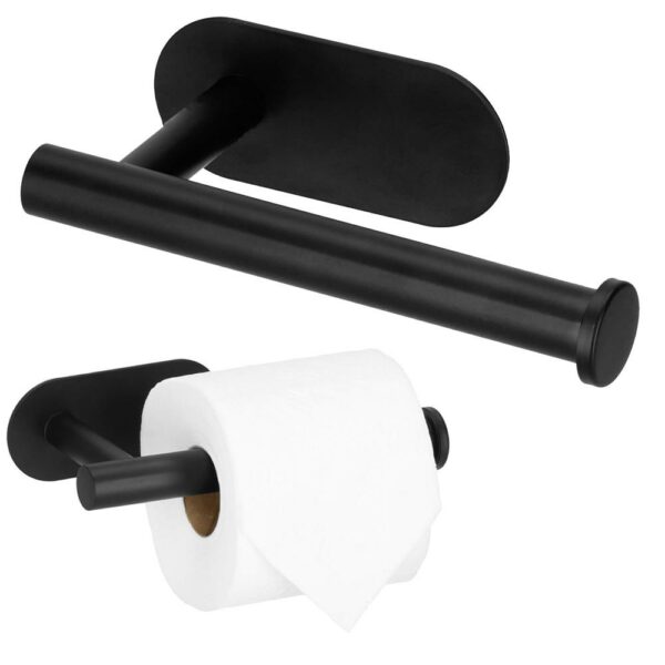 Acél wc papír tartó, öntapadós rögzítés, 16cm, fekete - Image 17