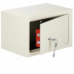 Seif standard cu cheie, 200x310x200 mm, Otel, Bej