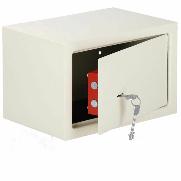 Seif standard cu cheie, 200x310x200 mm, Otel, Bej