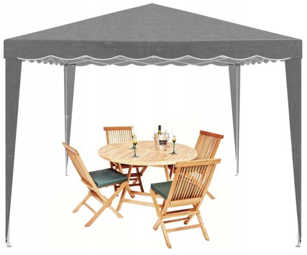 Cort pavilion de gradina pliabil automat pop-up, impermeabil, cu protectie UV, 300x300cm, gri - Image 2