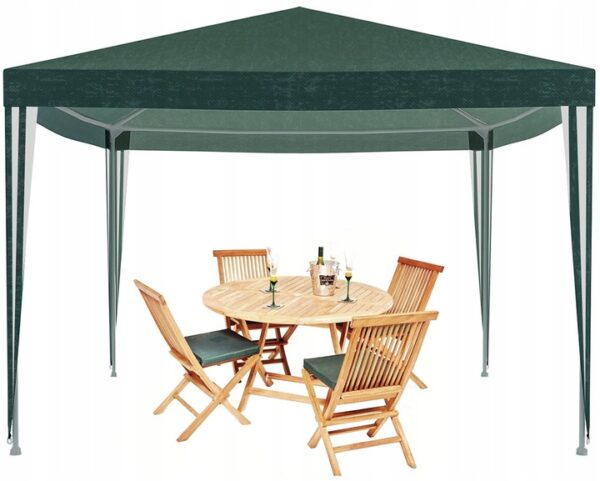 Cort pavilion de gradina, 300x300 cm, impermeabil cu rezistenta UV, verde - Image 2