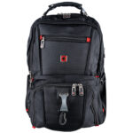 Rucsac de drumetie din pelerina militara, impermeabil, Premium, negru, 45litri, 50x35x25cm