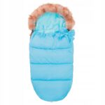 Sac iarna pentru carucior model universal cu gluga detasabila, 70x45cm, albastru