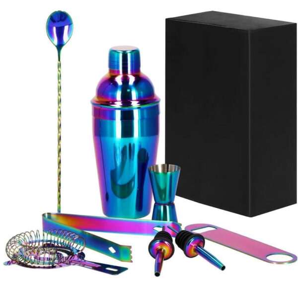 Set Cocktail Shaker Kit pentru barmani 550ml, KI17, 8 piese - Image 3