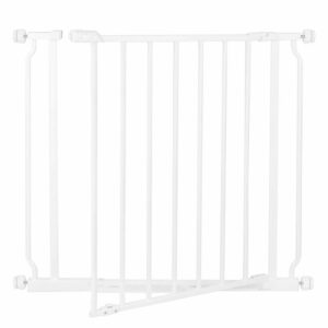 Poarta de siguranta Safety Gate pentru scari, ajustabila 74-82 cm, din otel, alba
