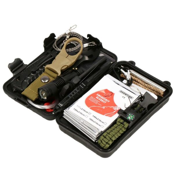 Kit de supravietuire turistic multifunctional camping, vanatoare, pescuit, 21 piese - Image 30