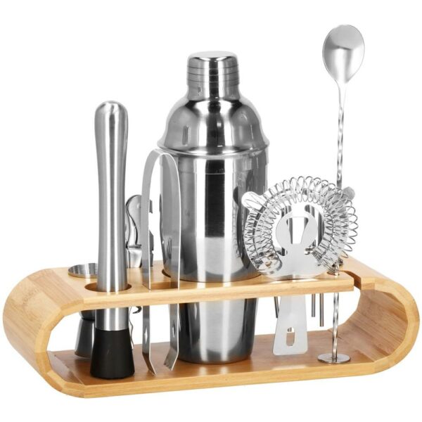 Cocktail Shaker készlet pultosoknak 750 ml, KI25, bambusz tartó, 12 darab - Image 19