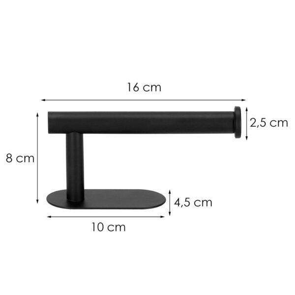 Acél wc papír tartó, öntapadós rögzítés, 16cm, fekete - Image 18