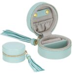 (DL) Ékszertároló és rendszerező doboz, MDF, ökobőr, 8 x 5 cm, mentazöld