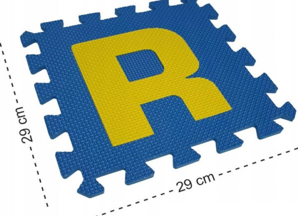 Habszivacs matrac gyerekeknek, ábécés puzzle típusú, 61 db, hőszigetelő, 170x150 cm, többszínű - Image 16