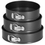 3 db sütőforma készlet, 27, 25 és 23 cm, kivehető aljú, szürke