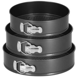 3 db sütőforma készlet, 27, 25 és 23 cm, kivehető aljú, szürke