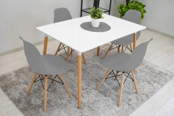 Set 4 scaune dining Scandinav pentru bucatarie, 38x42x82cm, gri - Image 16