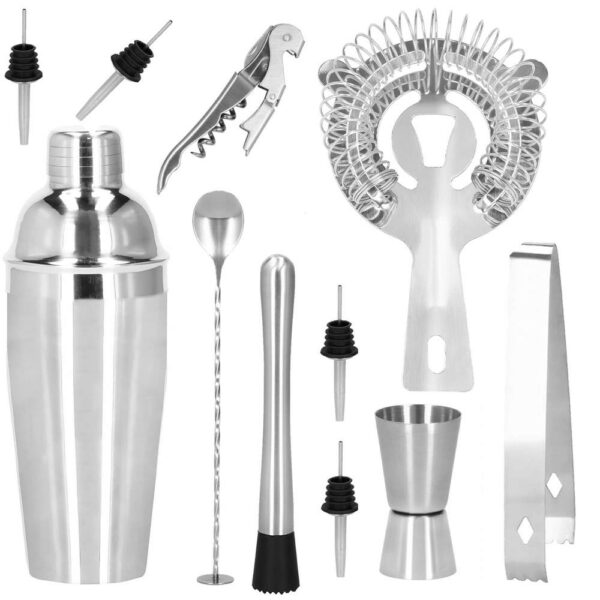 Cocktail Shaker készlet pultosoknak 750 ml, KI25, bambusz tartó, 12 darab - Image 22