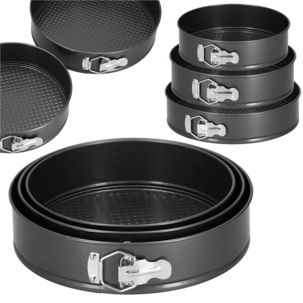 3 db sütőforma készlet, 27, 25 és 23 cm, kivehető aljú, szürke - Image 24
