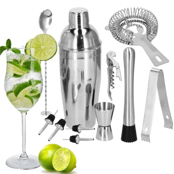 Cocktail Shaker készlet pultosoknak 750 ml, KI25, bambusz tartó, 12 darab - Image 24