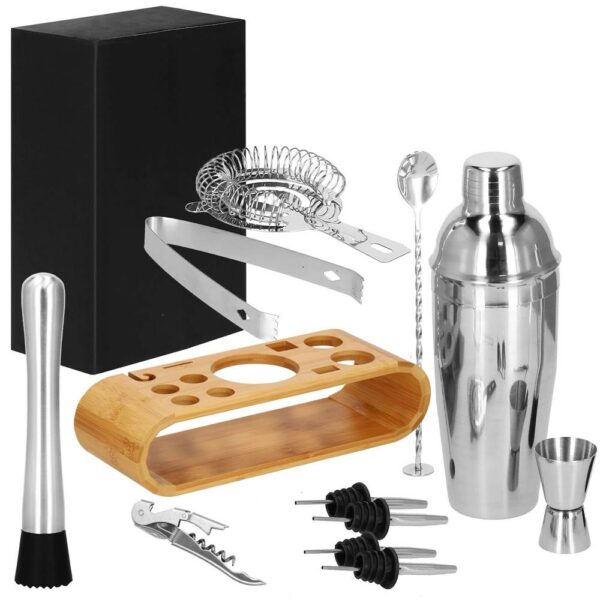 Cocktail Shaker készlet pultosoknak 750 ml, KI25, bambusz tartó, 12 darab - Image 25