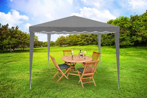 Cort pavilion de gradina pliabil automat pop-up, impermeabil, cu protectie UV, 300x300cm, gri - Image 3