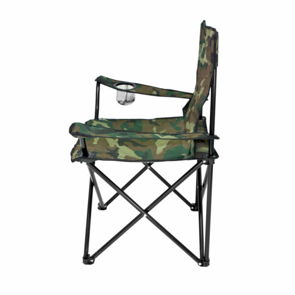 Scaun pliabil camping sau pescuit Sersimo, suport pahar, camuflaj - Image 2