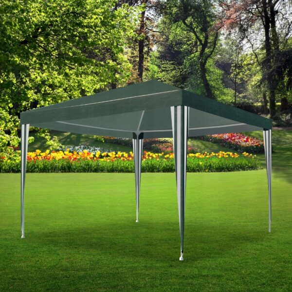 Cort pavilion de gradina, 300x300 cm, impermeabil cu rezistenta UV, verde - Image 3