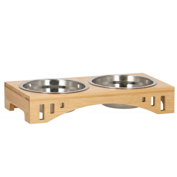 Set de 2 castroane din inox cu suport de bambus, 2x14cm - Image 4