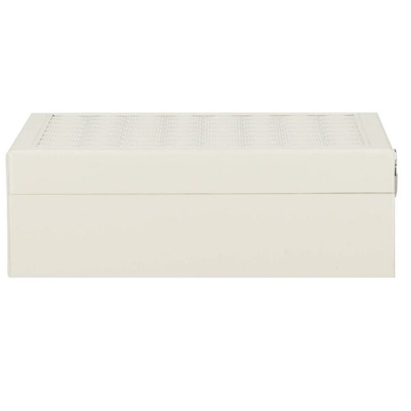 (DL) Cutie depozitare si organizare bijuterii, MDF, piele ecologica, 25 x 25 x 8,5cm, crem deschis - Image 4