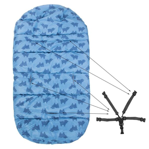 (DL) Sac iarna pentru carucior model universal, 80x45cm, albastru - Image 3