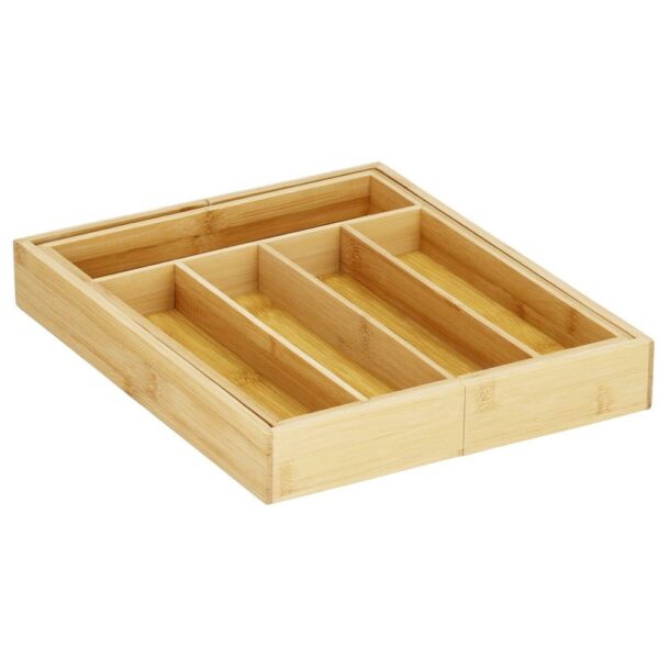 Organizator tacamuri si ustensile bucatarie, bambus, extensibil 28-45x33x5cm - Image 4
