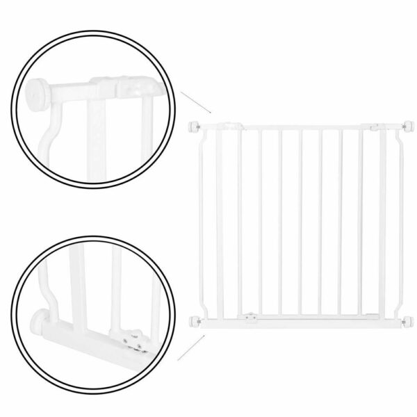Poarta de siguranta Safety Gate pentru scari, ajustabila 74-82 cm, din otel, alba - Image 3