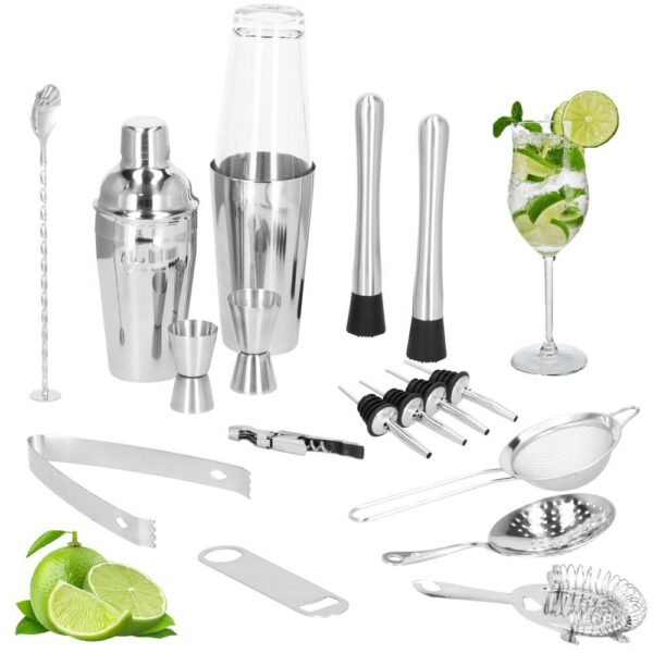 Set Cocktail Shaker Kit pentru barmani 700ml, KI18, 18 piese - Image 33