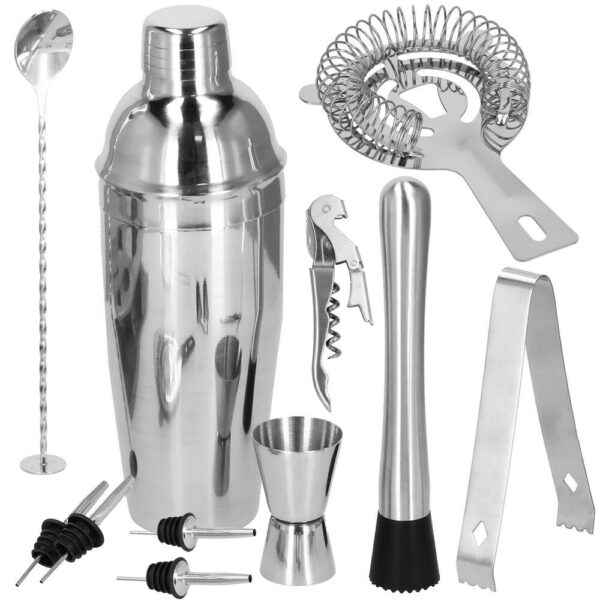Cocktail Shaker készlet pultosoknak 750 ml, KI25, bambusz tartó, 12 darab - Image 32